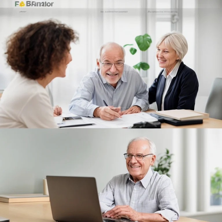 Senior couple discussing insurance options