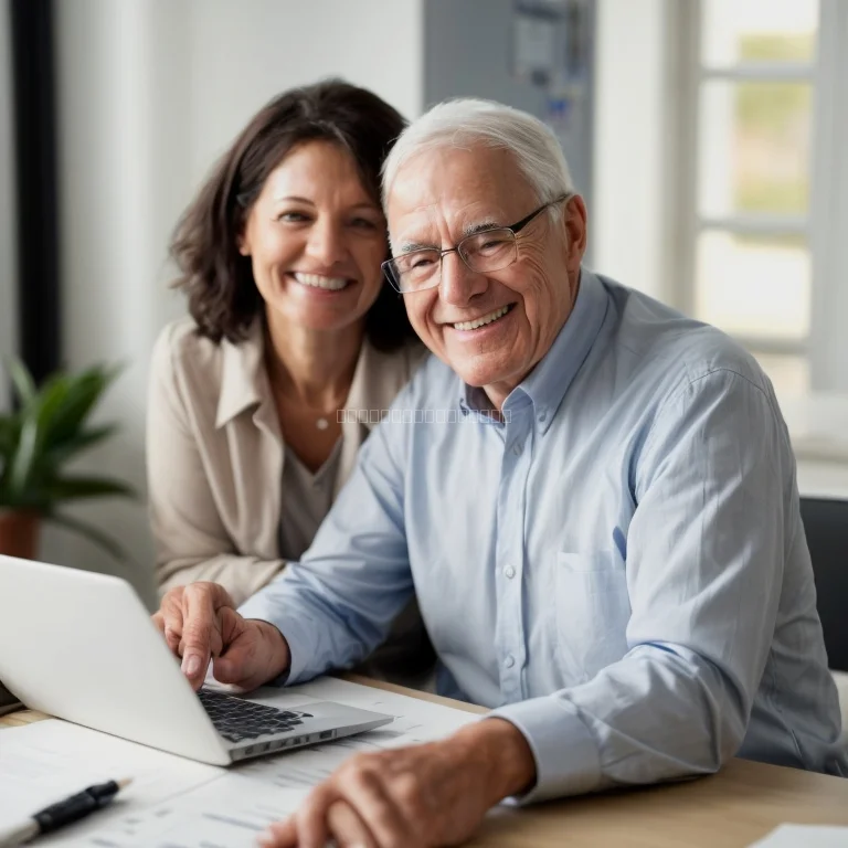 Senior consultant discussing insurance options